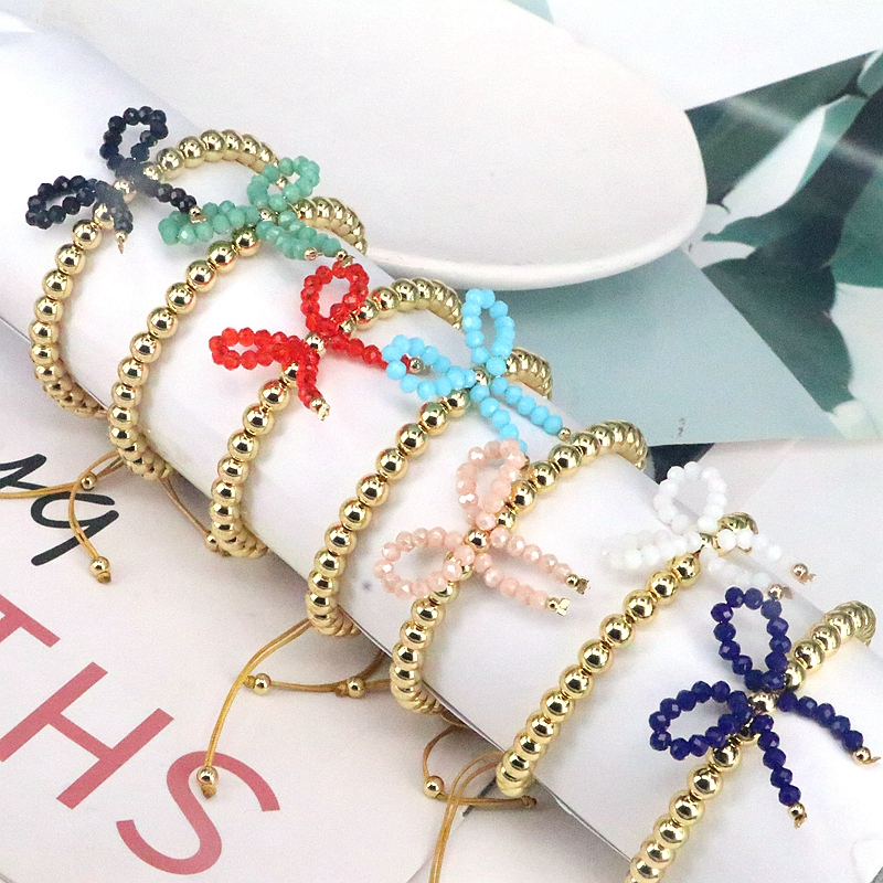 Elegant Vintage-Stil Einfacher Stil Bogenknoten Künstlicher Kristall Kupfer Perlen Frau Armbänder display picture 16