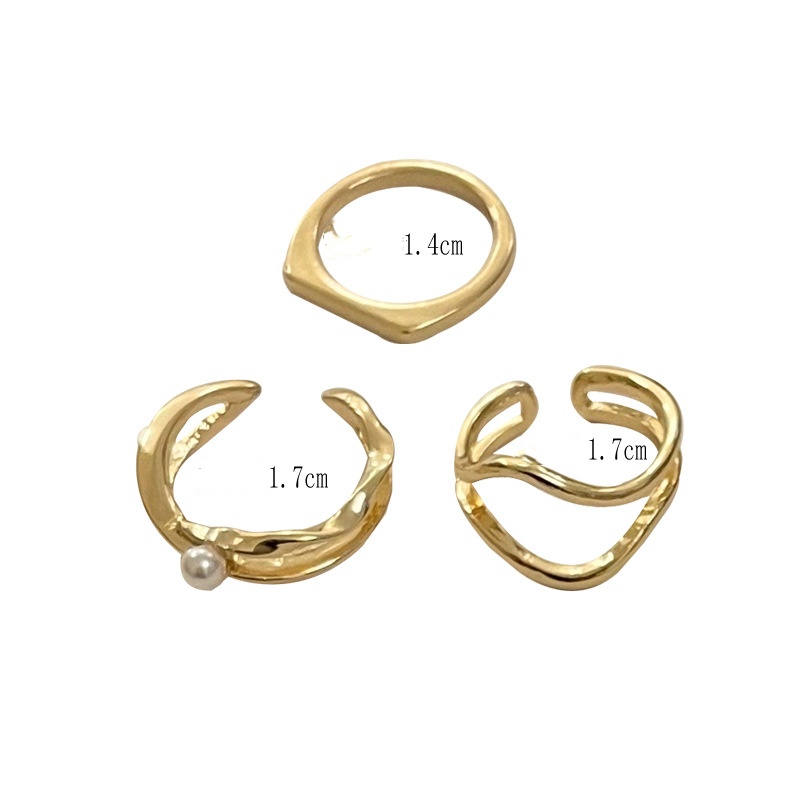 Wholesale Jewelry Simple Style Solid Color Alloy Pearl Inlay Rings display picture 11