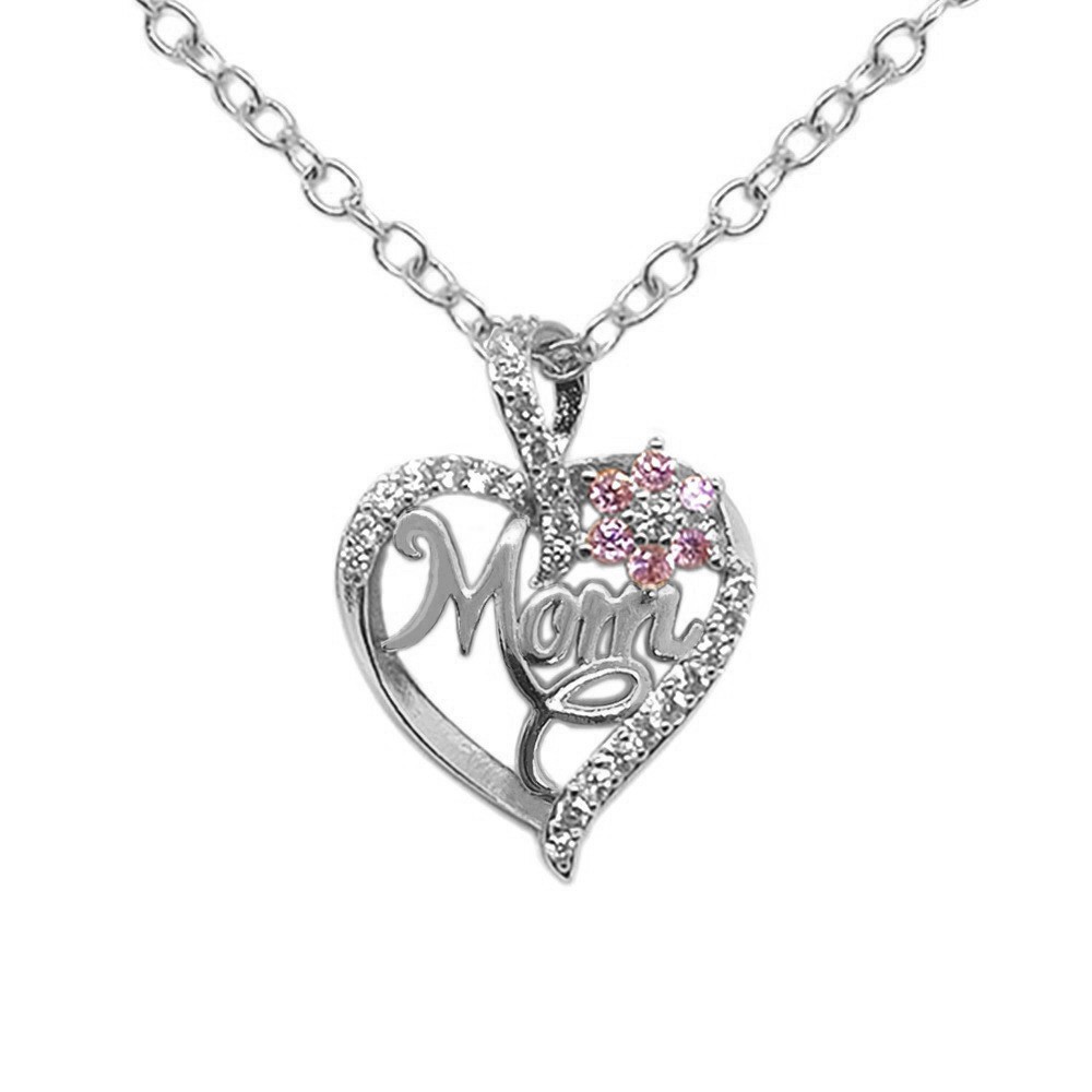 Elegant Lady Letter Heart Shape Alloy Inlay Zircon Mother'S Day Women's Pendant Necklace display picture 2