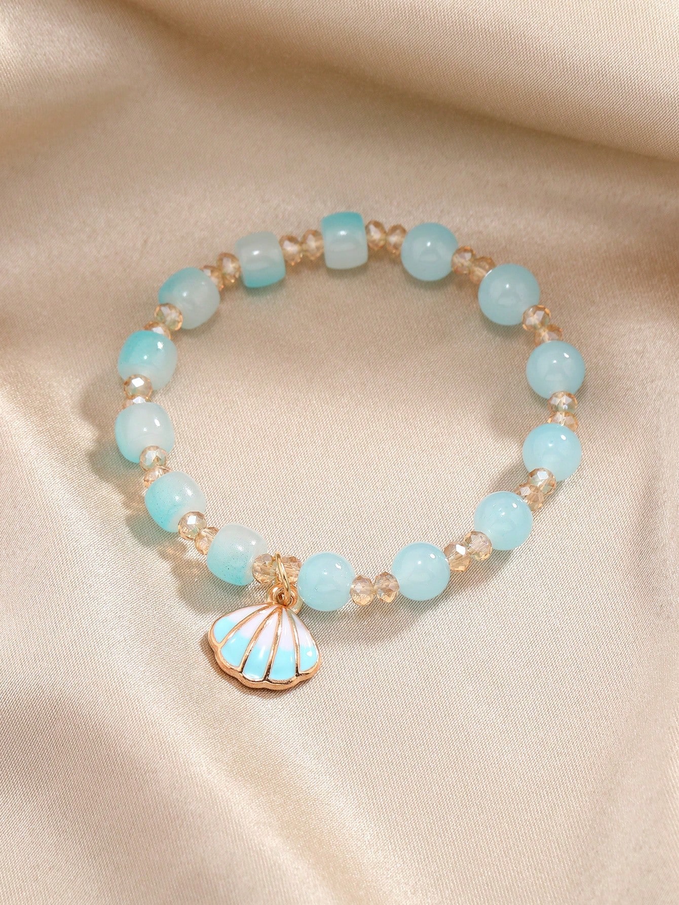 Casual Cute Shell Glass Asymmetrical Beaded Women's Bracelets display picture 3