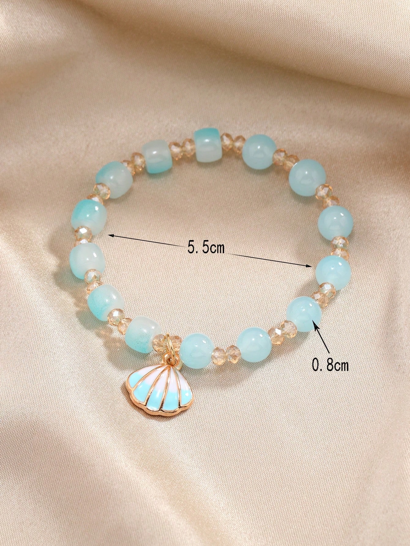 Casual Cute Shell Glass Asymmetrical Beaded Women's Bracelets display picture 5