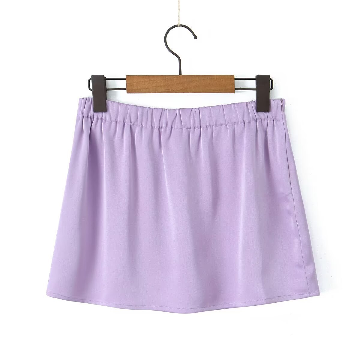Summer Simple Style Solid Color Polyester Above Knee Skirts display picture 7