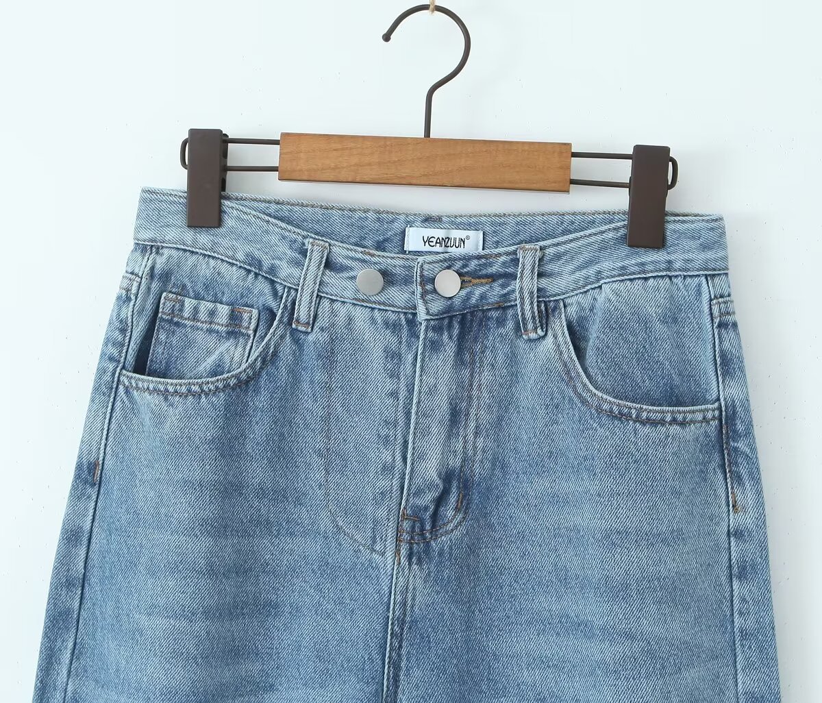 Femmes Du Quotidien Style Simple Couleur Unie Toute La Longueur Poche Jeans Pantalon Droit display picture 9
