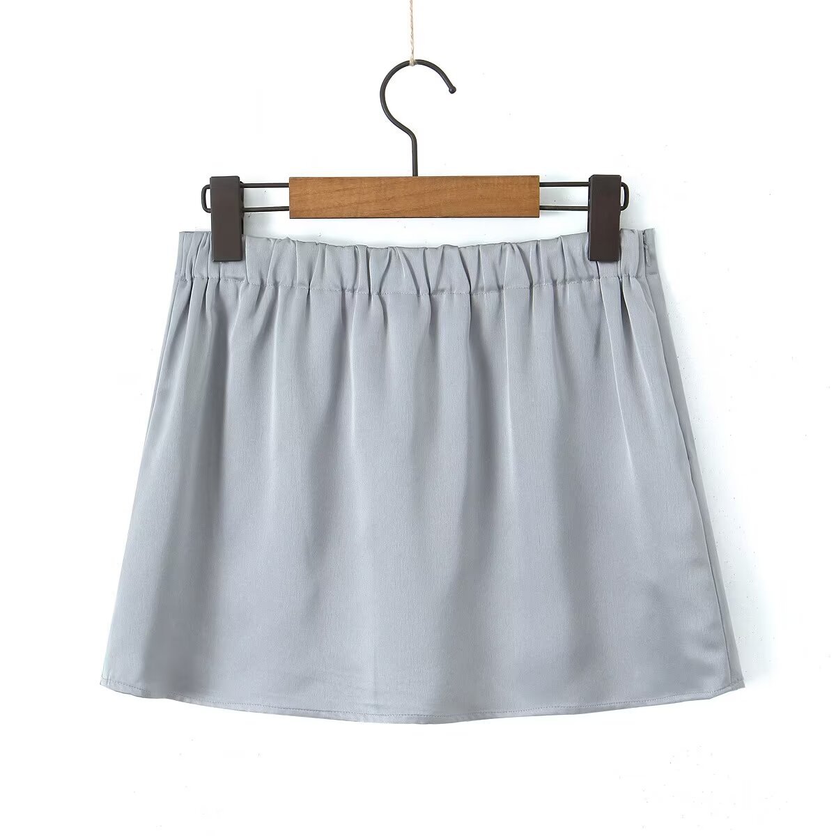 Summer Simple Style Solid Color Polyester Above Knee Skirts display picture 13