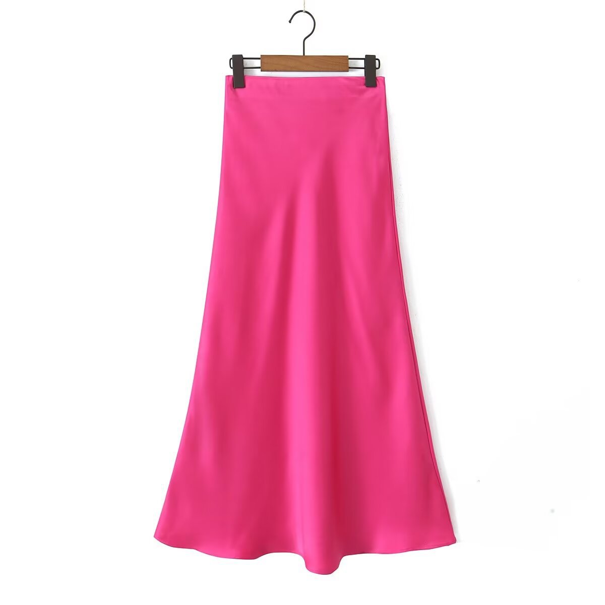 Summer Simple Style Solid Color Polyester Midi Dress Skirts display picture 21