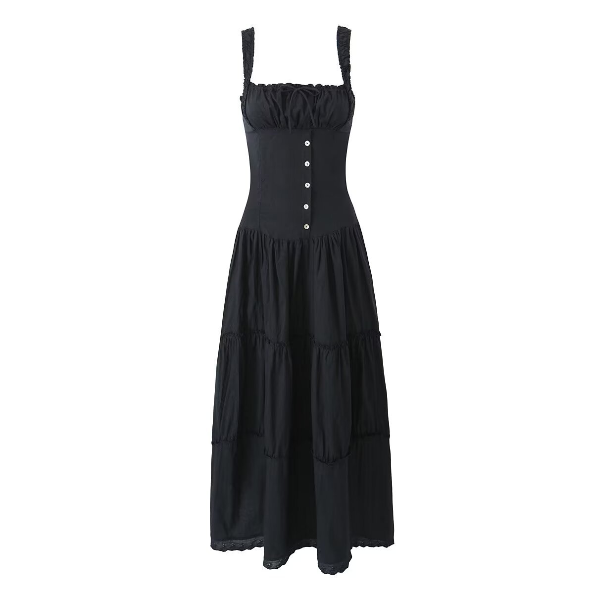 Women's Strap Dress Simple Style Square Neck Zipper Sleeveless Solid Color Maxi Long Dress Daily display picture 24