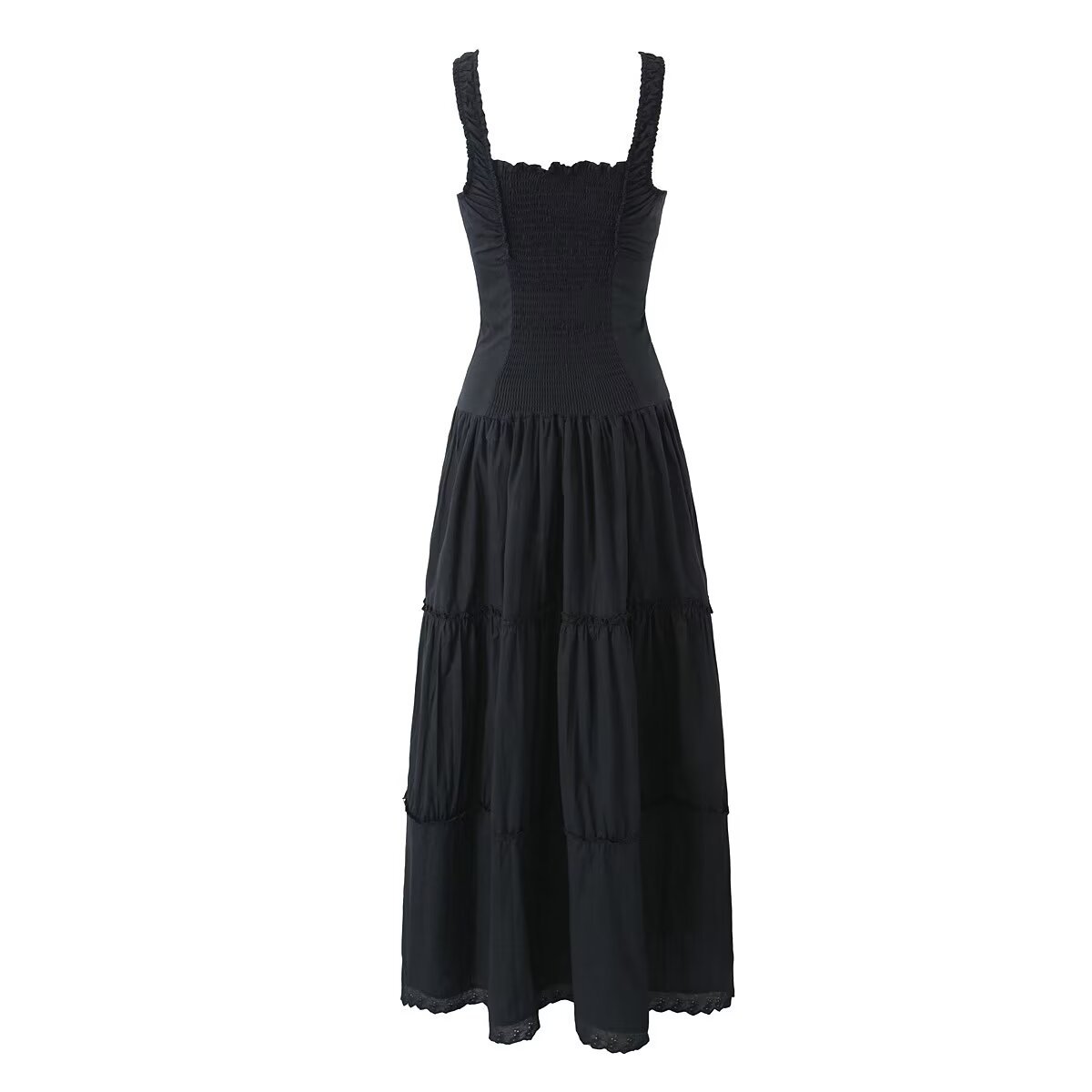 Women's Strap Dress Simple Style Square Neck Zipper Sleeveless Solid Color Maxi Long Dress Daily display picture 25
