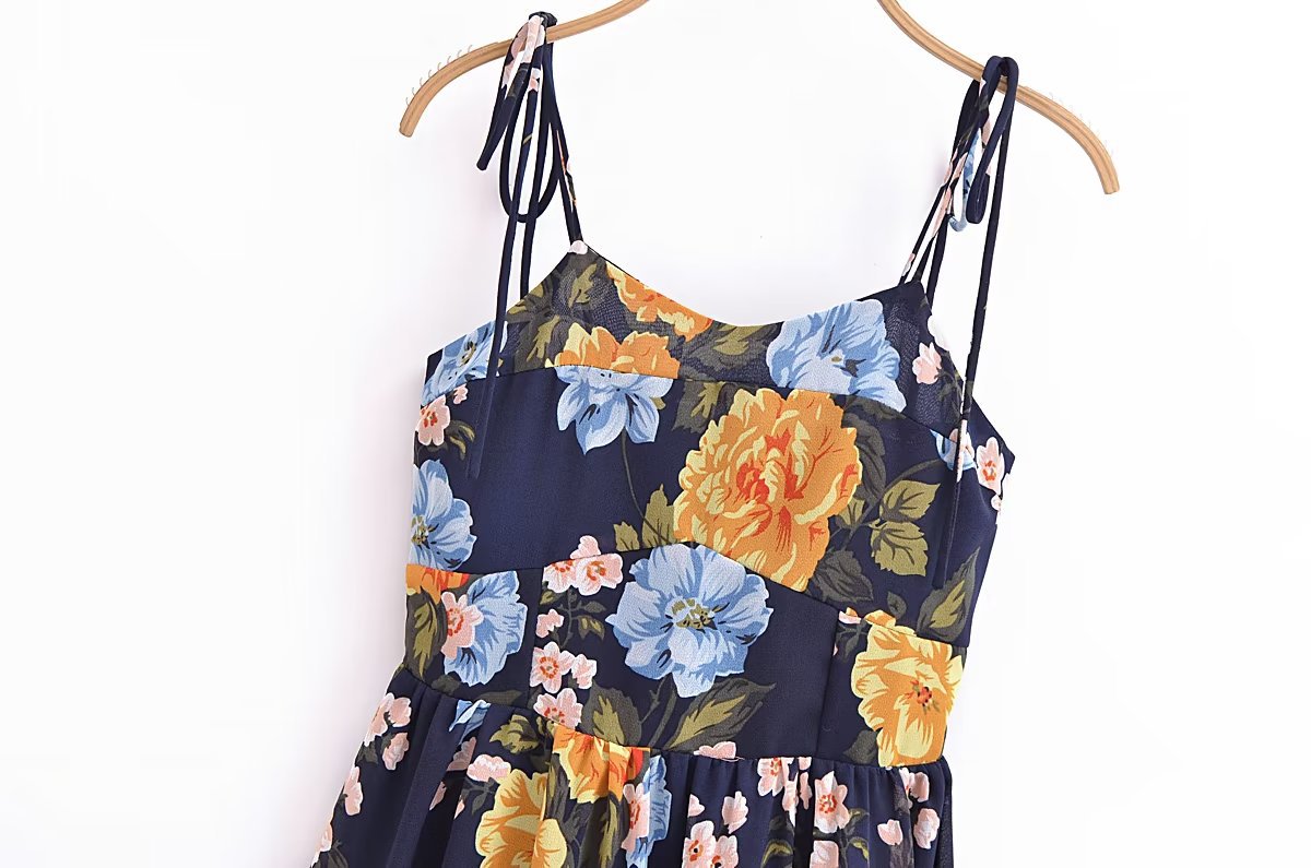 Women's Regular Dress Vacation Strap Zipper Sleeveless Flower Maxi Long Dress Outdoor Daily Beach display picture 2