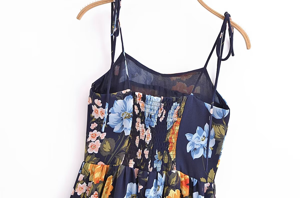 Women's Regular Dress Vacation Strap Zipper Sleeveless Flower Maxi Long Dress Outdoor Daily Beach display picture 11