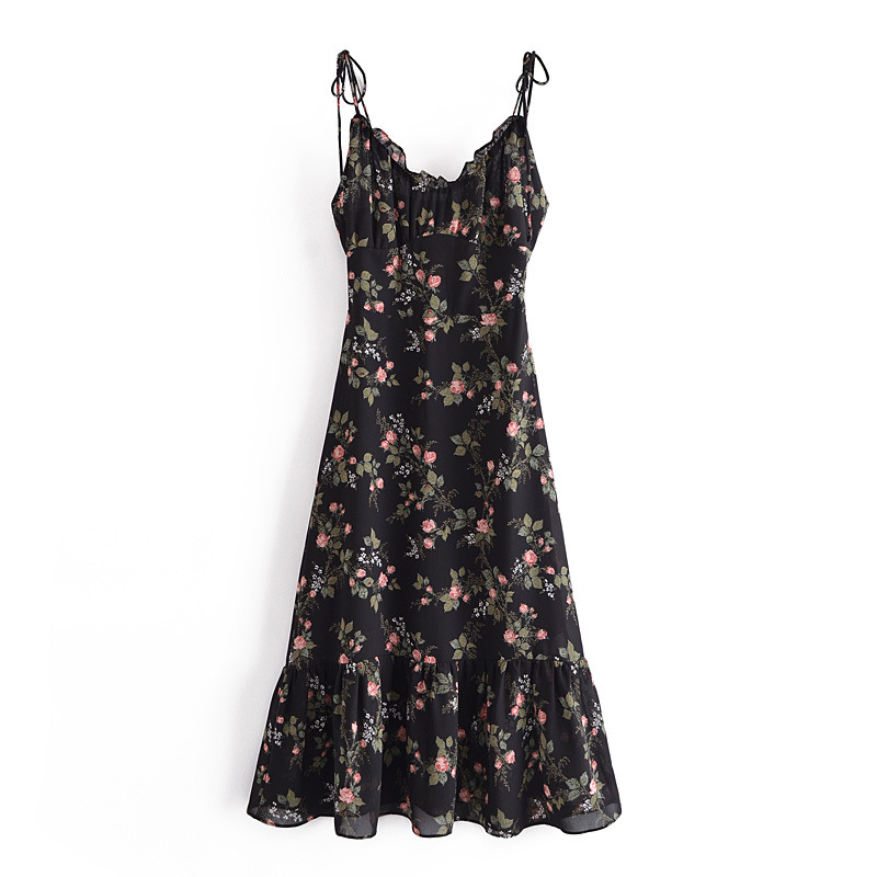 Women's Strap Dress Vacation Strap Printing Zipper Sleeveless Ditsy Floral Maxi Long Dress Daily display picture 1