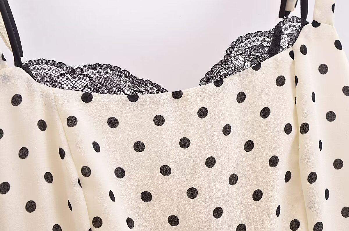 Women's Sheath Dress Sexy Round Neck Zipper Sleeveless Polka Dots Maxi Long Dress Daily display picture 9