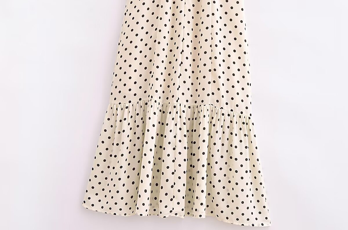 Women's Sheath Dress Sexy Round Neck Zipper Sleeveless Polka Dots Maxi Long Dress Daily display picture 16