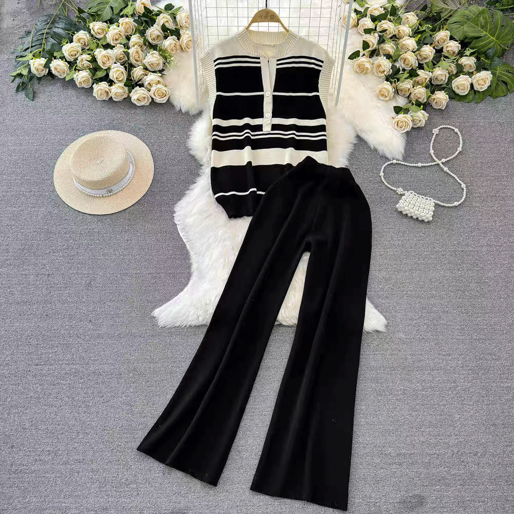 Daily Women's Casual Classic Style Stripe Knit Pants Sets Pants Sets display picture 3