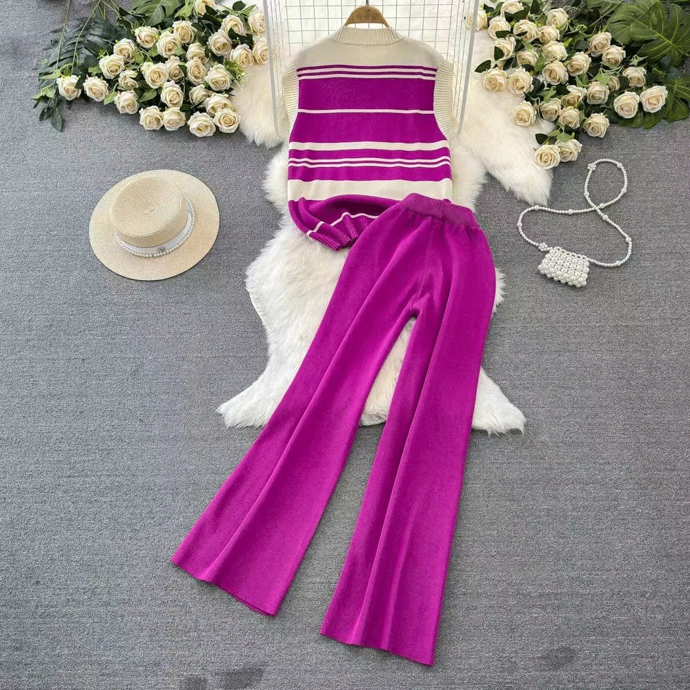 Daily Women's Casual Classic Style Stripe Knit Pants Sets Pants Sets display picture 4