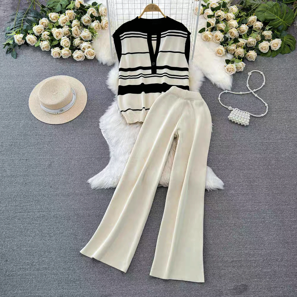 Daily Women's Casual Classic Style Stripe Knit Pants Sets Pants Sets display picture 5