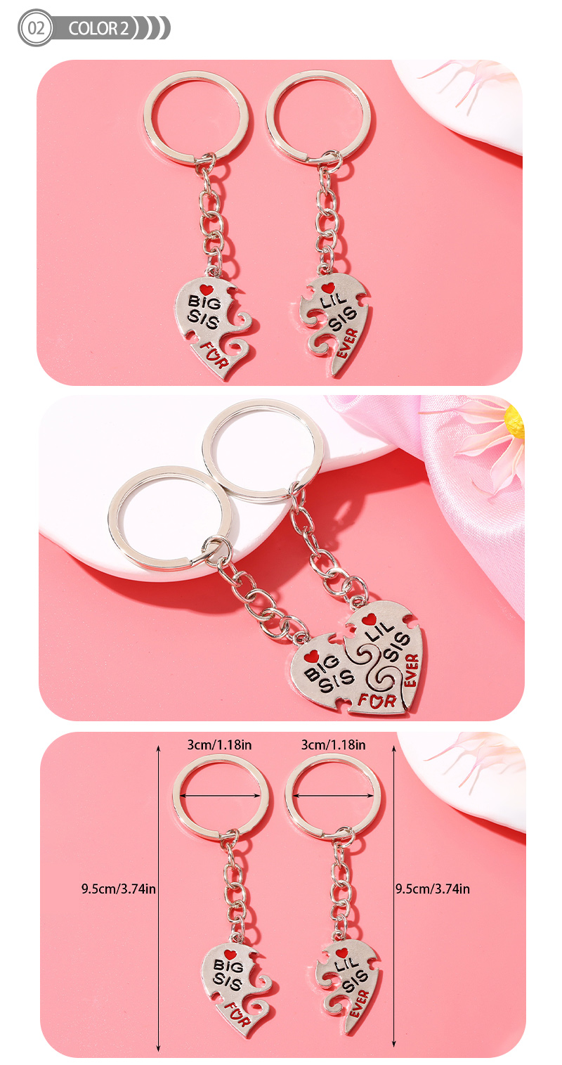 IG Style Simple Style Letter Heart Shape Alloy Bag Pendant Keychain display picture 3