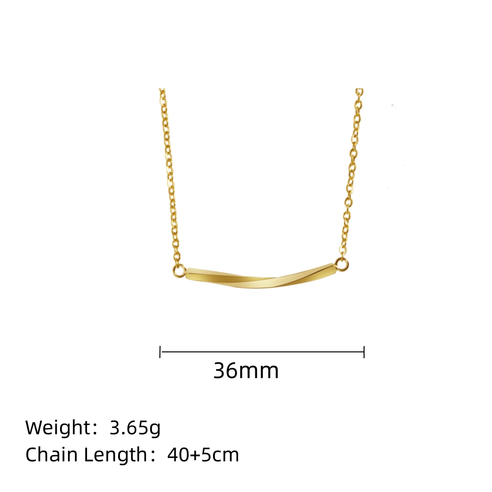 304 Stainless Steel 18K Gold Plated IG Style Simple Style Irregular Solid Color Necklace display picture 1