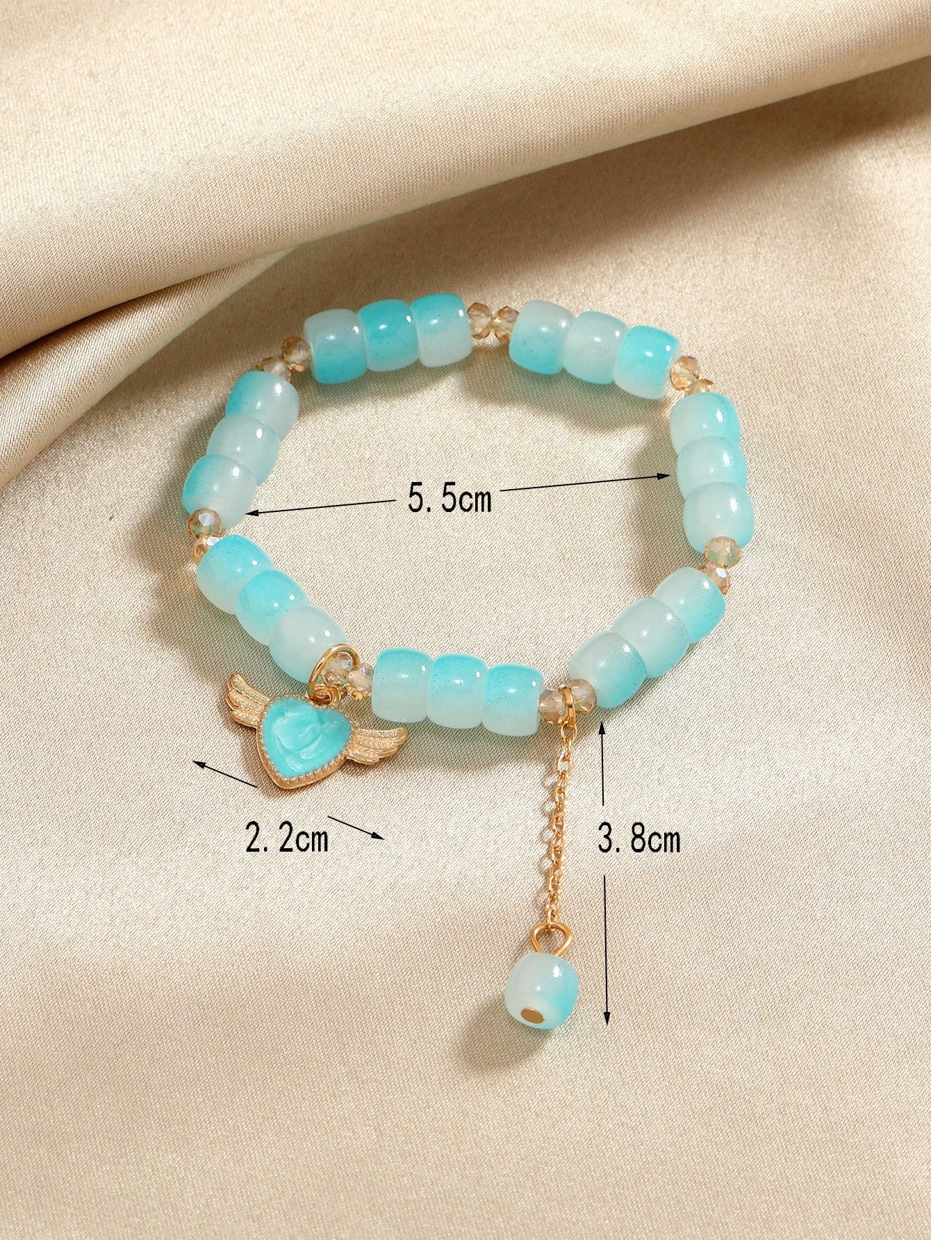 Ethnic Style Beach Heart Shape Wings Alloy Glass Beaded Women's Bracelets display picture 1