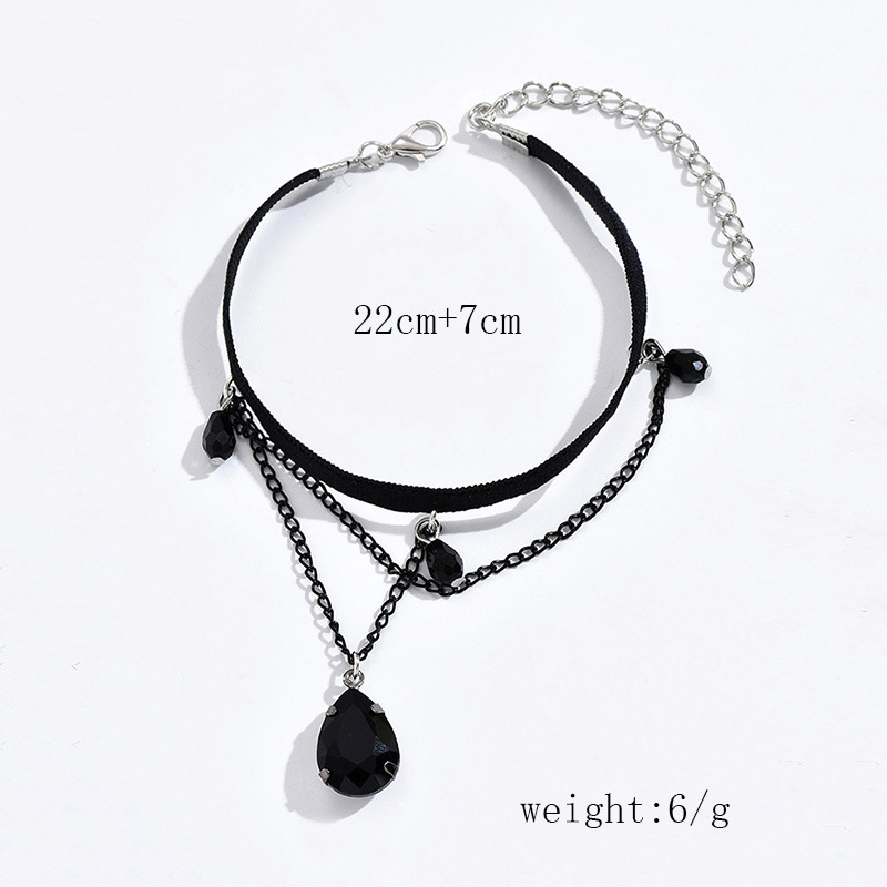 Simple Style Water Droplets Alloy Cloth Inlay Rhinestones Women's Anklet display picture 2