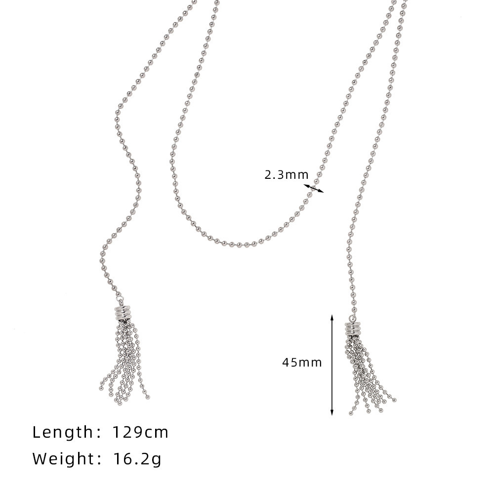 Wholesale Elegant Simple Style Solid Color Copper Plating Rhodium Plated Sweater Chain display picture 3