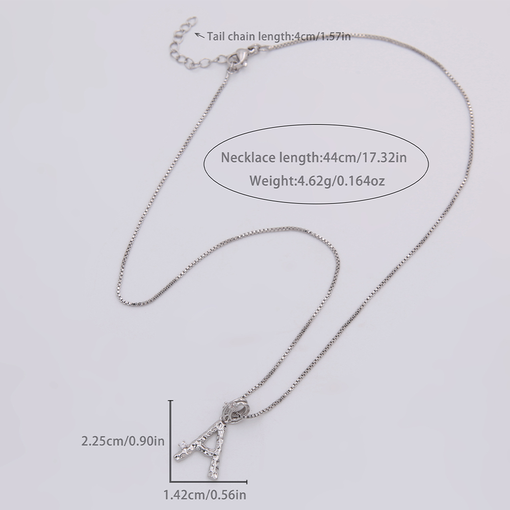 Kupfer Weißgold Plattiert Einfacher Stil Glänzend Brief Inlay Zirkon Halskette Mit Anhänger display picture 4