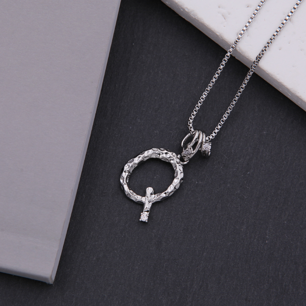 Copper White Gold Plated Simple Style Shiny Letter Inlay Zircon Pendant Necklace display picture 23