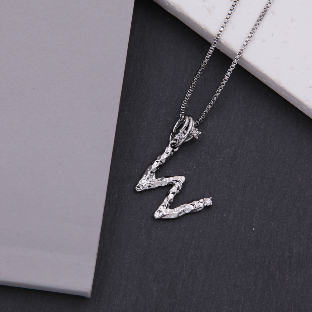 Copper White Gold Plated Simple Style Shiny Letter Inlay Zircon Pendant Necklace display picture 30