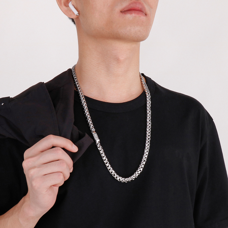 Hip-Hop Solid Color Stainless Steel Men's Necklace display picture 9
