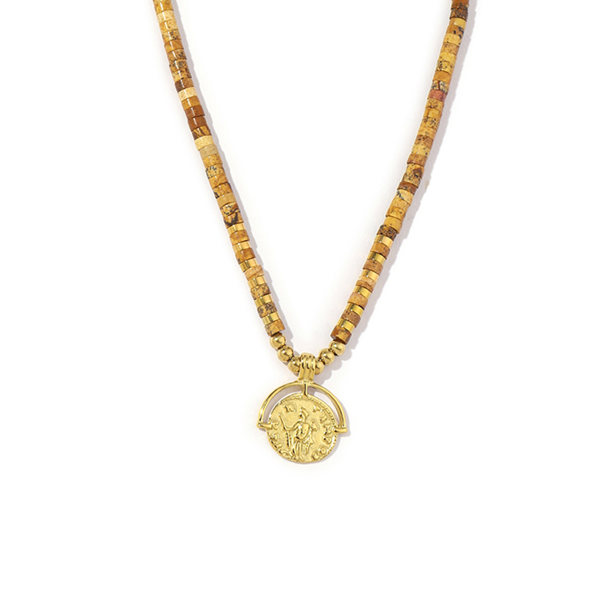 Acero Inoxidable Chapados en oro de 18k Estilo Romano Geométrico Collar display picture 2