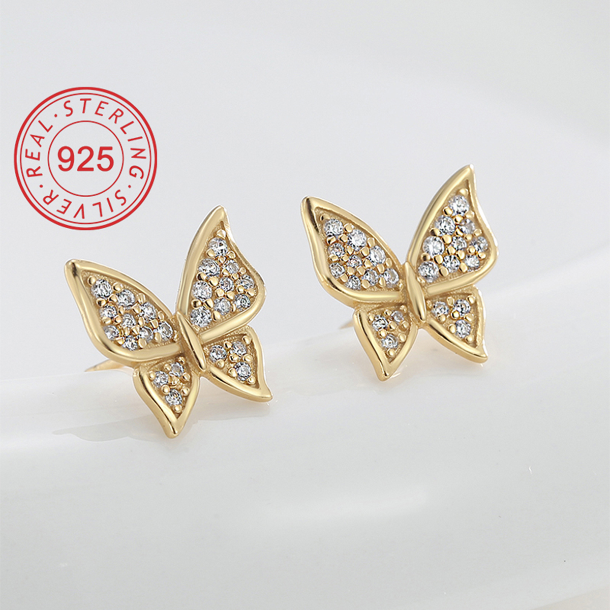Simple Style Classic Style Solid Color Sterling Silver Inlay Zircon Girl'S Earrings display picture 7