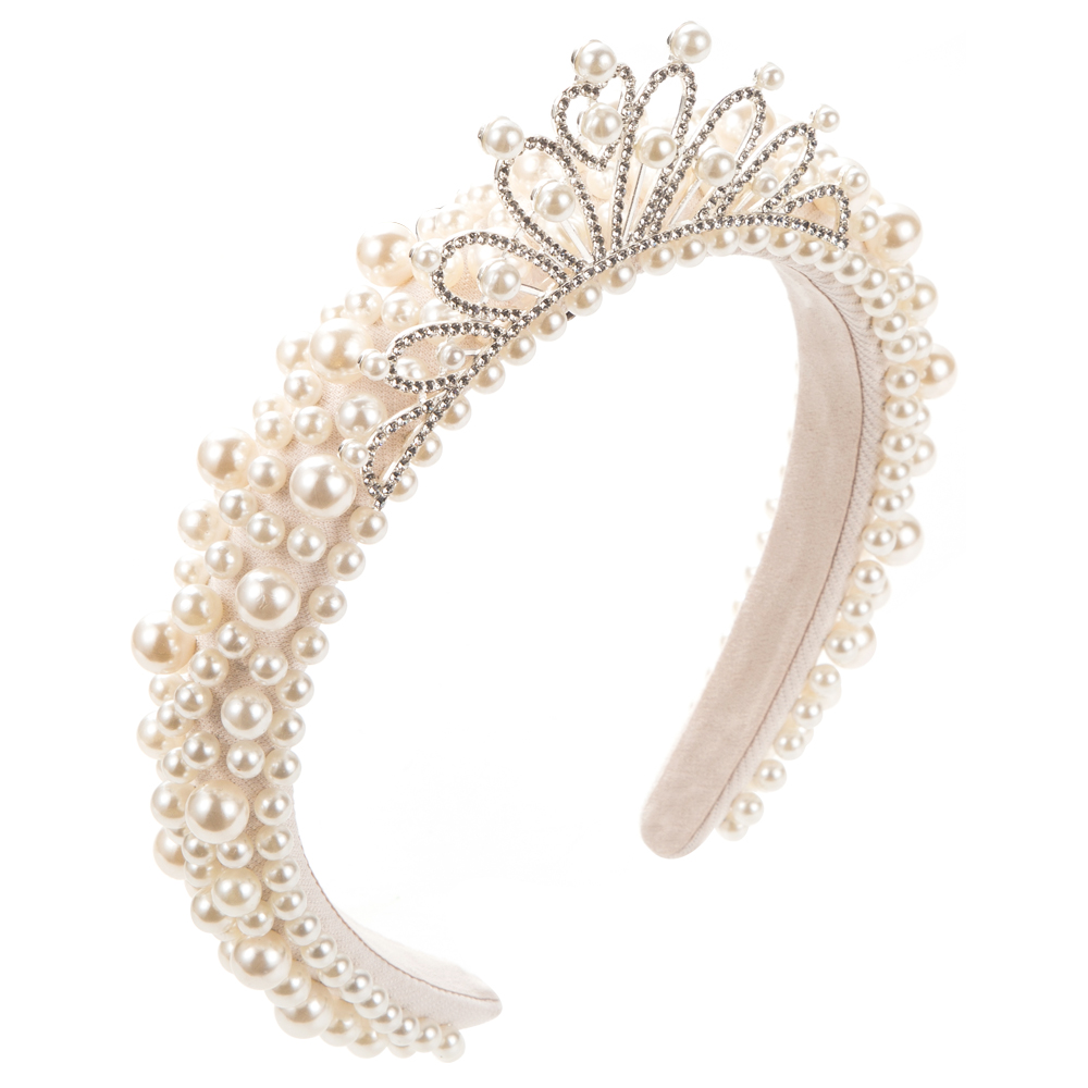 Women's Princess Sweet Crown Artificial Pearl Hair Band display picture 7