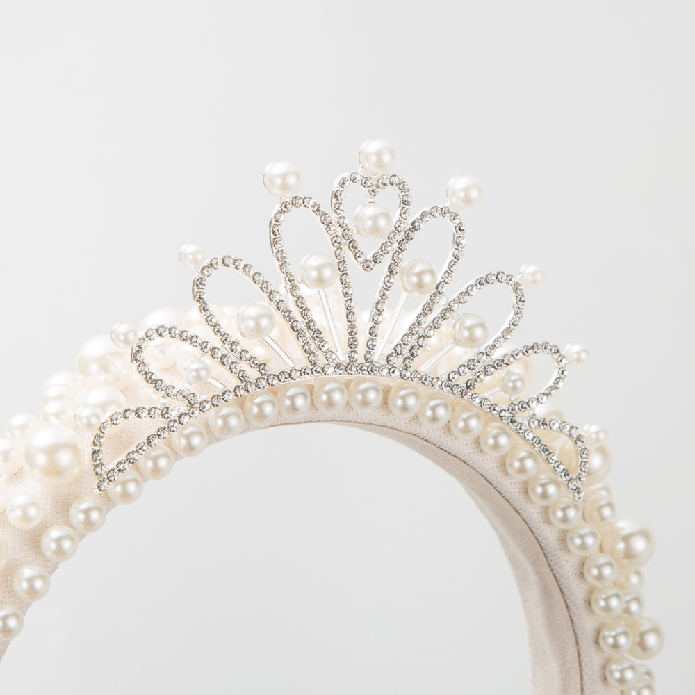 Women's Princess Sweet Crown Artificial Pearl Hair Band display picture 5