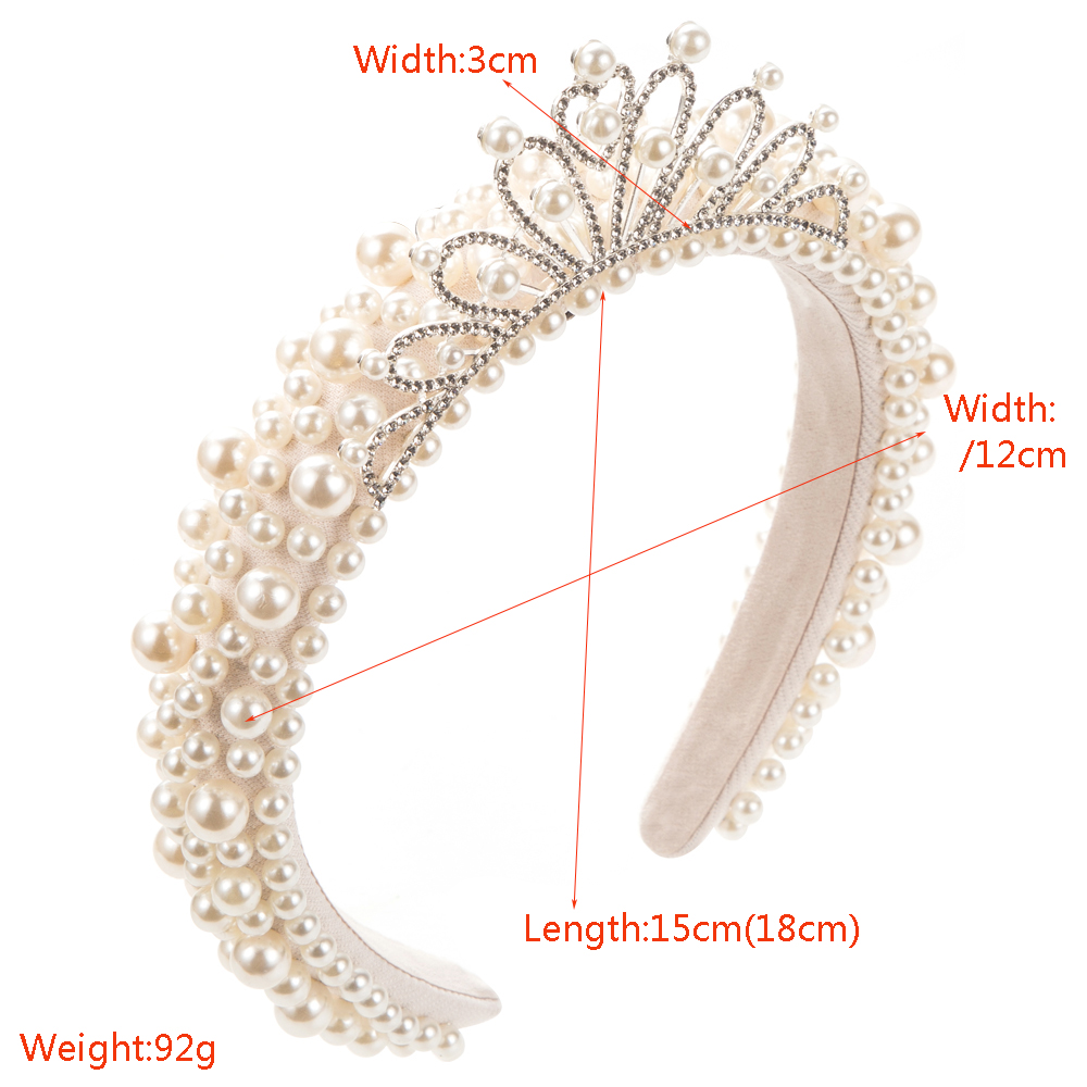 Women's Princess Sweet Crown Artificial Pearl Hair Band display picture 1