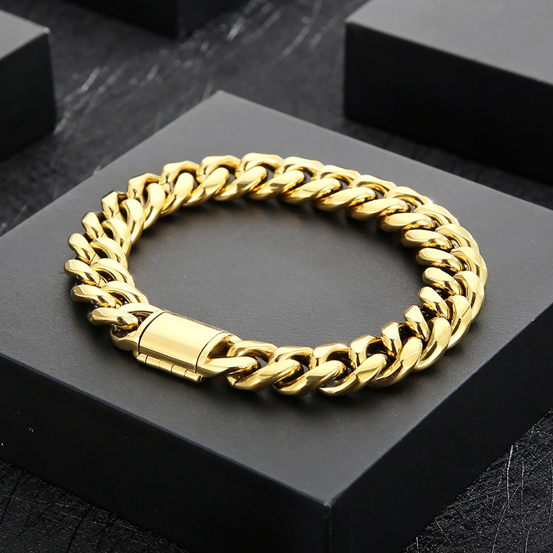 Stainless Steel 18K Gold Plated Hip-Hop Solid Color Bracelets Necklace display picture 9