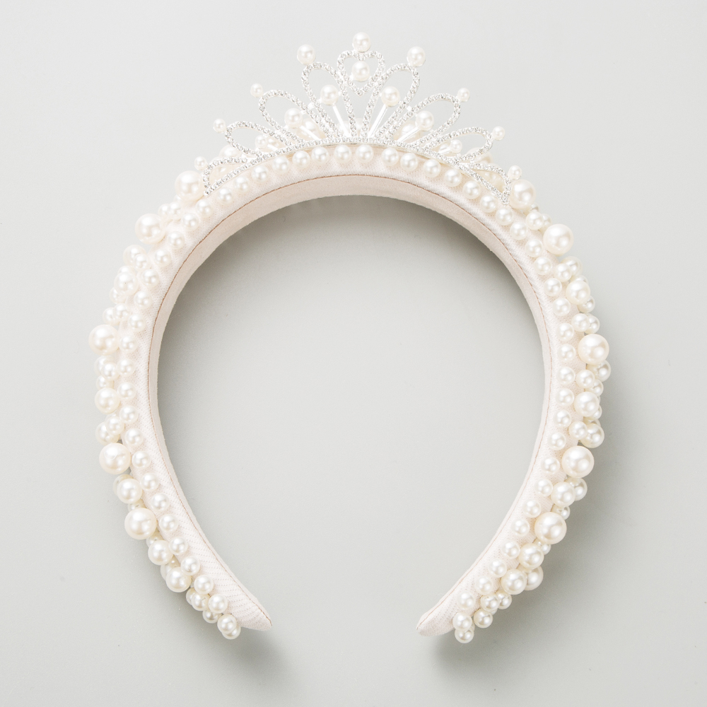 Women's Princess Sweet Crown Artificial Pearl Hair Band display picture 4