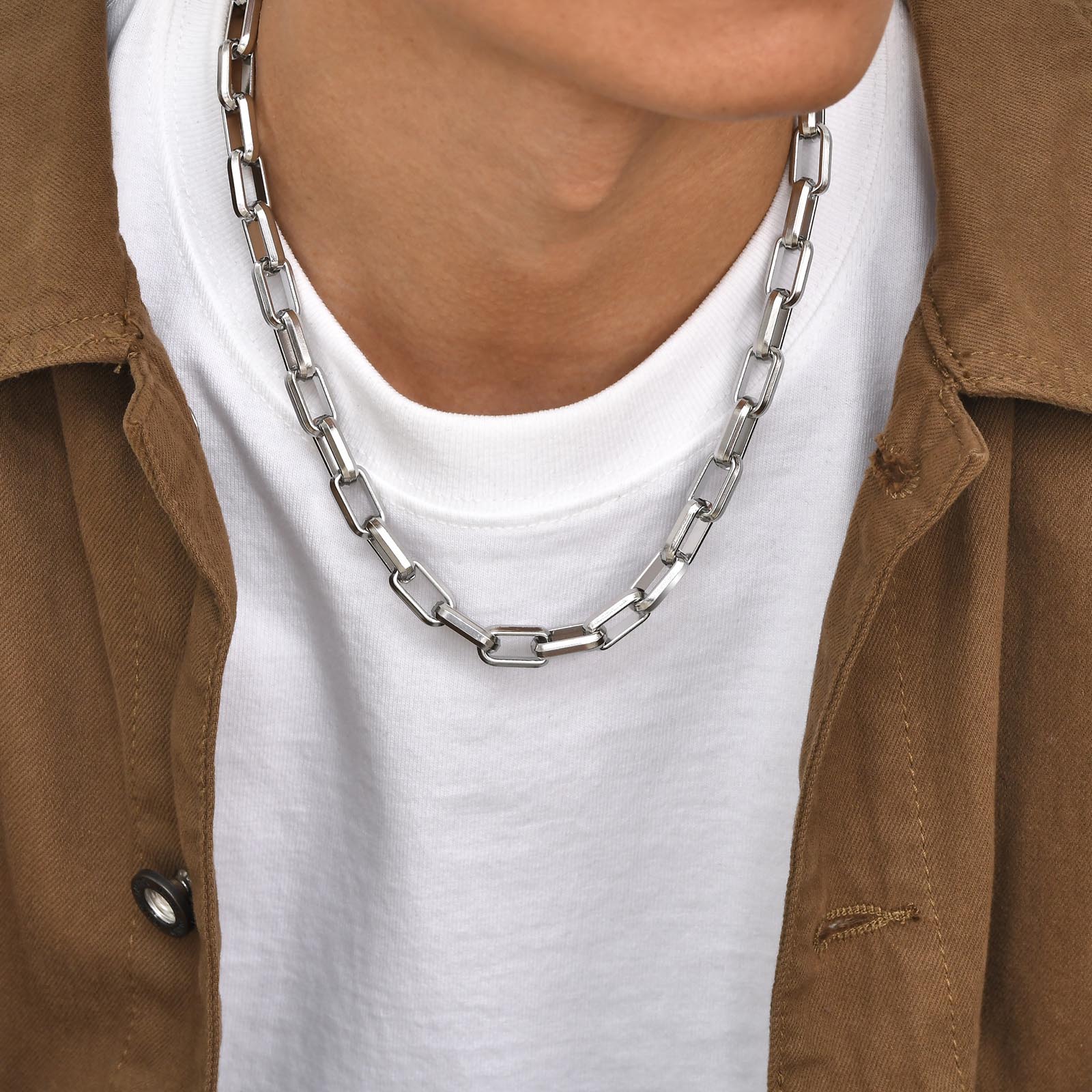 Stainless Steel Rock Simple Style Streetwear Solid Color Bracelets Necklace display picture 2