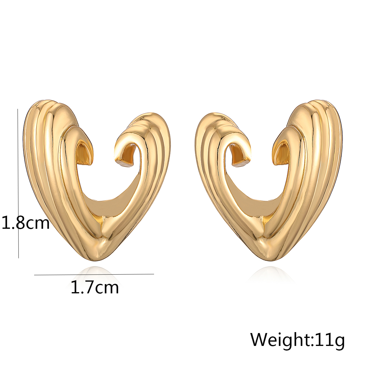 1 Pair Simple Style Commute Geometric Copper 18K Gold Plated Ear Studs display picture 1