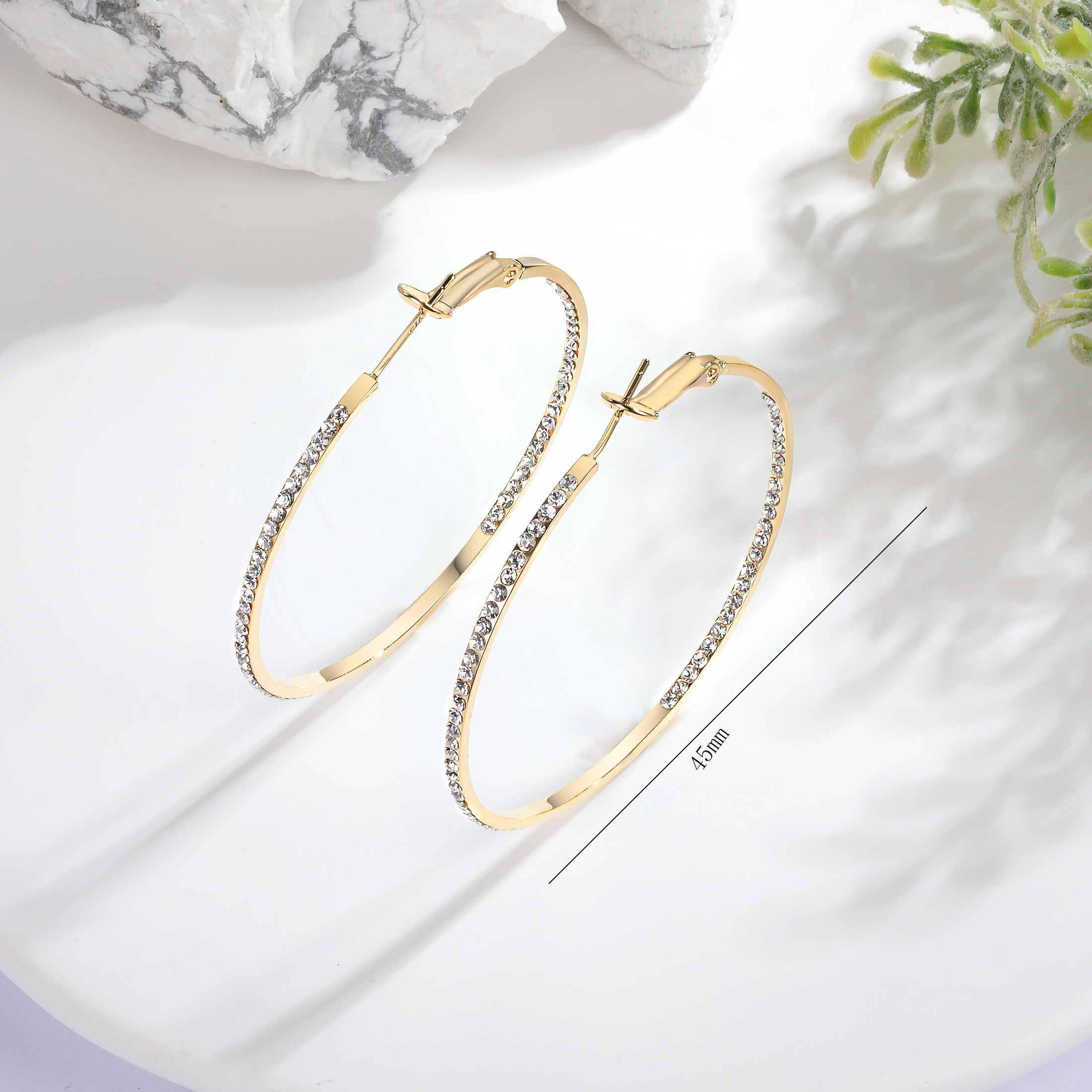 1 Pair Simple Style Round Copper 18K Gold Plated Hoop Earrings display picture 6