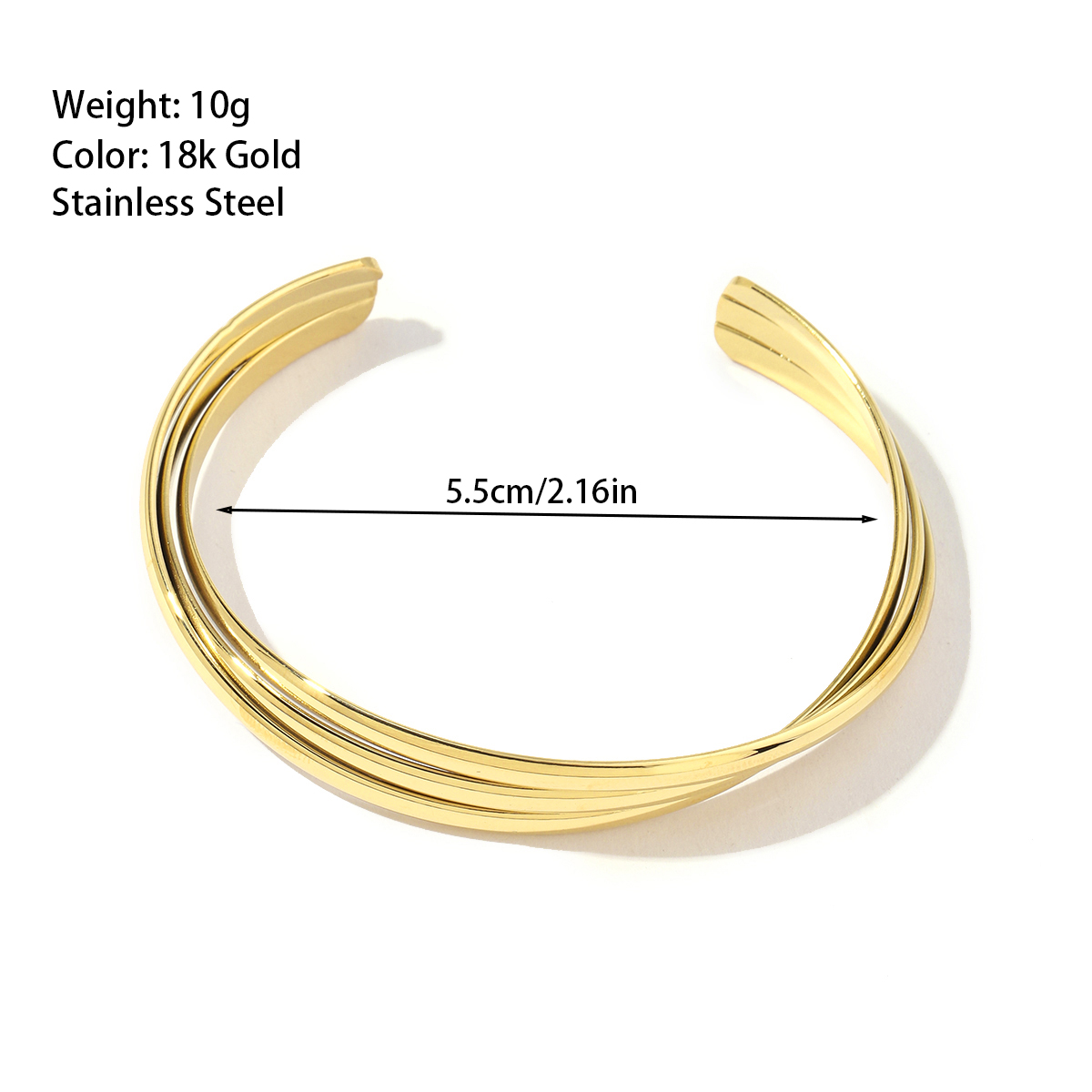 Natural Stone 18K Gold Plated Simple Style Roman Style Plating Solid Color Bangle display picture 4