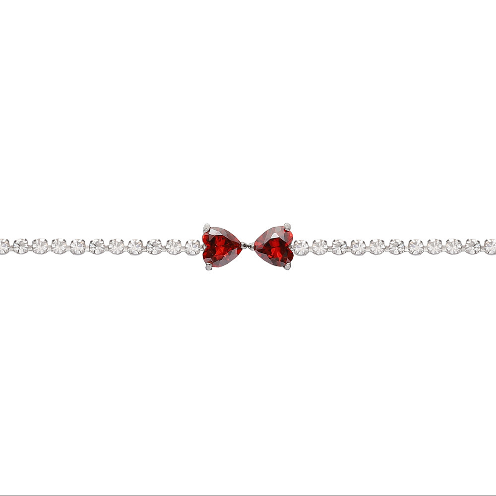 Titanium Steel 201 Stainless Steel Glass Classic Style Inlay Bow Knot Zircon Bracelets display picture 2