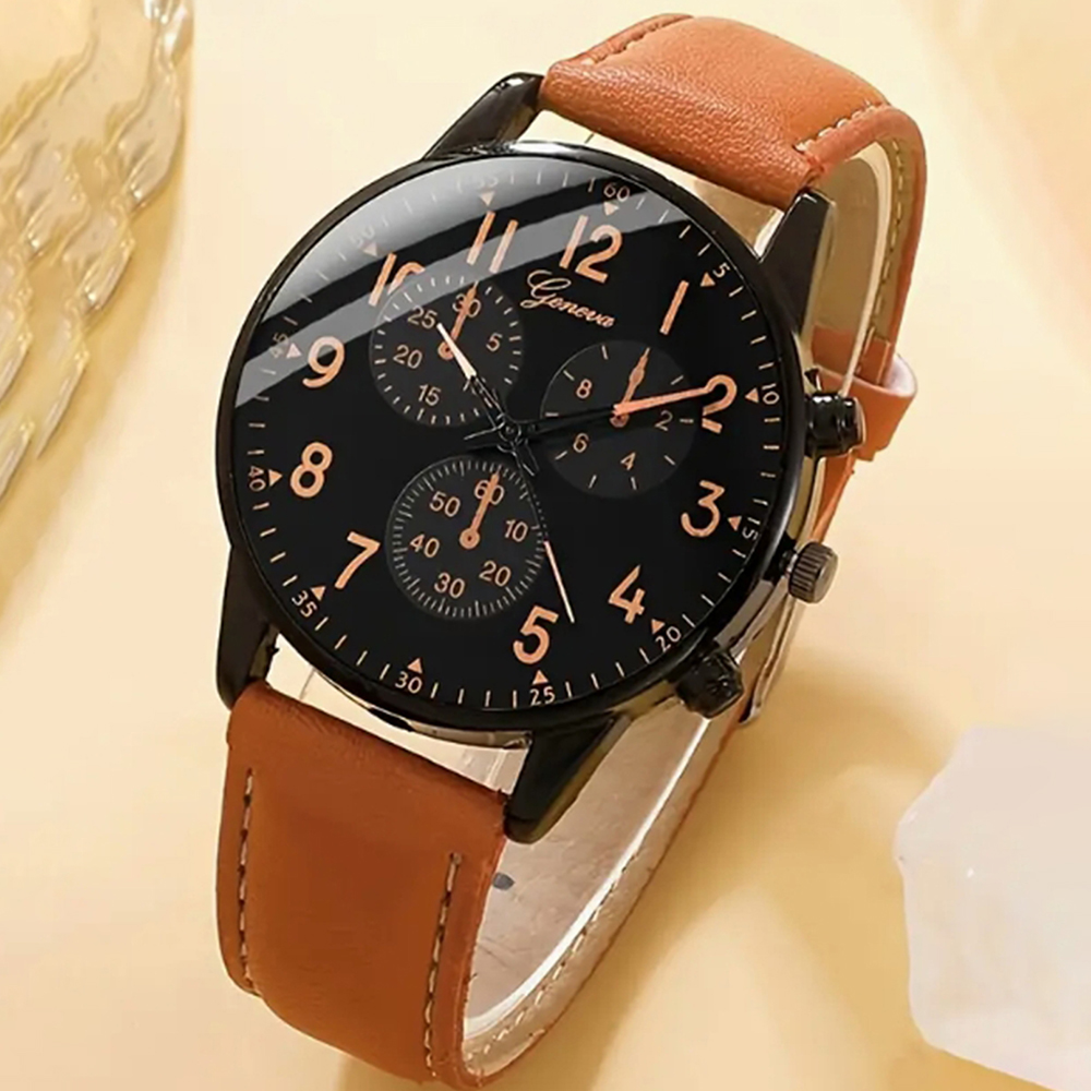 Casual Solid Color Buckle Quartz Men's Watches display picture 3