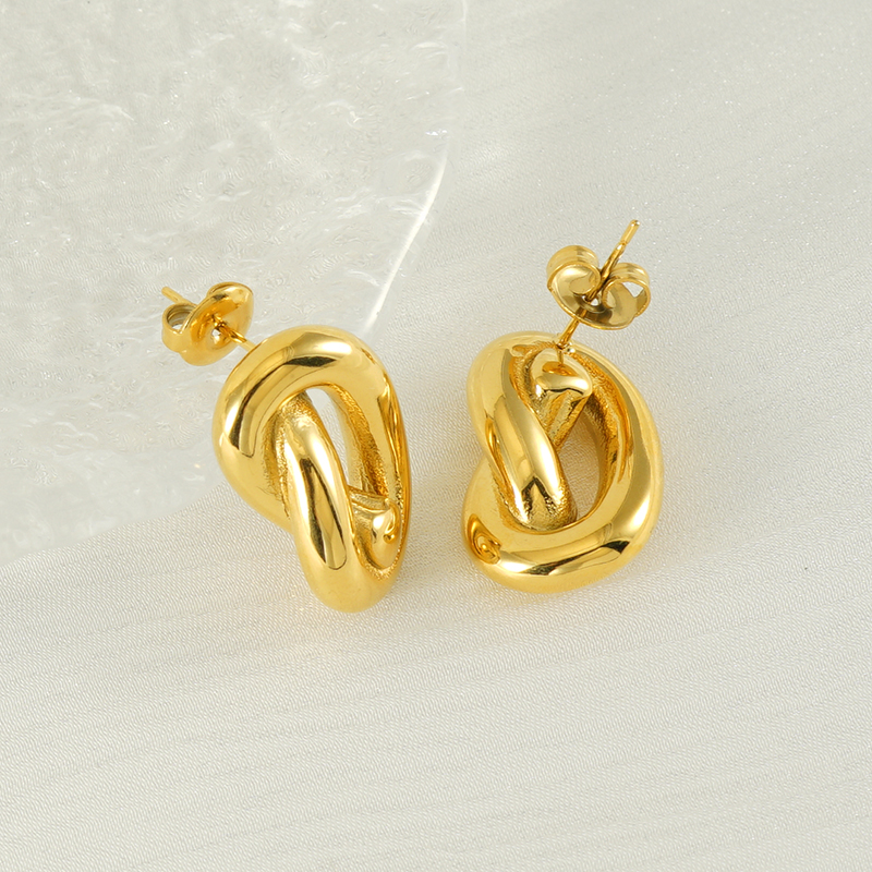 1 Piece Cute Wedding Pastoral Plating 304 Stainless Steel Titanium Steel 18K Gold Plated Earrings Ear Studs display picture 4