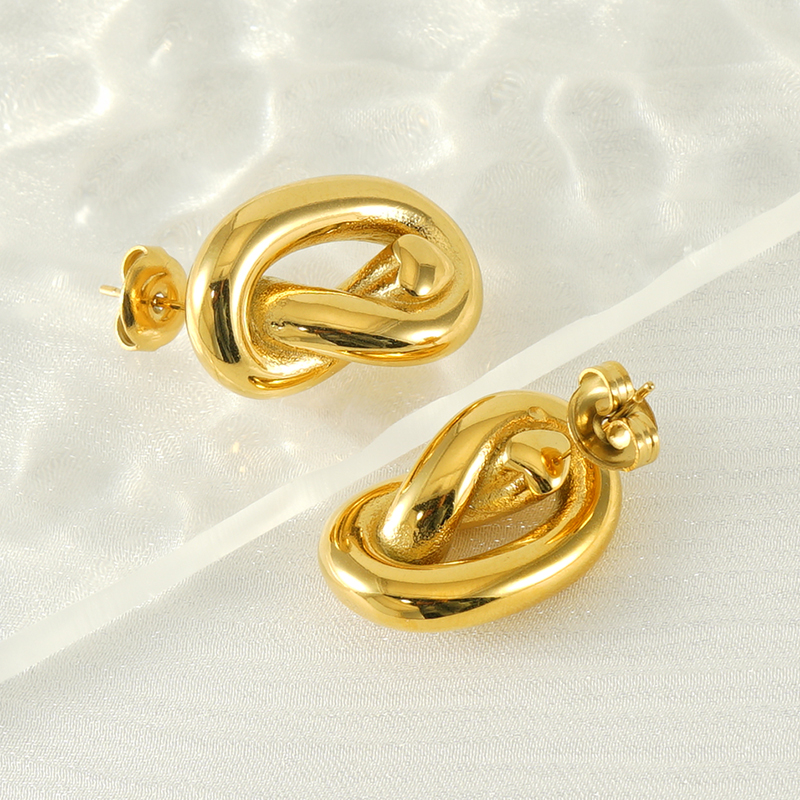 1 Piece Cute Wedding Pastoral Plating 304 Stainless Steel Titanium Steel 18K Gold Plated Earrings Ear Studs display picture 5