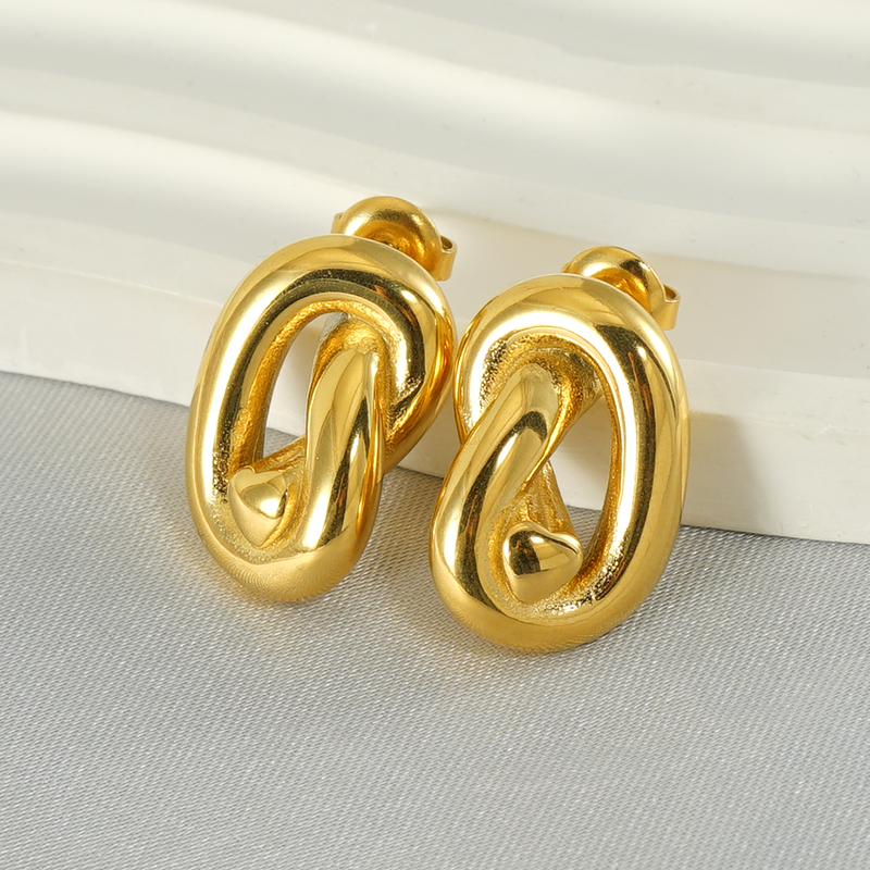 1 Piece Cute Wedding Pastoral Plating 304 Stainless Steel Titanium Steel 18K Gold Plated Earrings Ear Studs display picture 7
