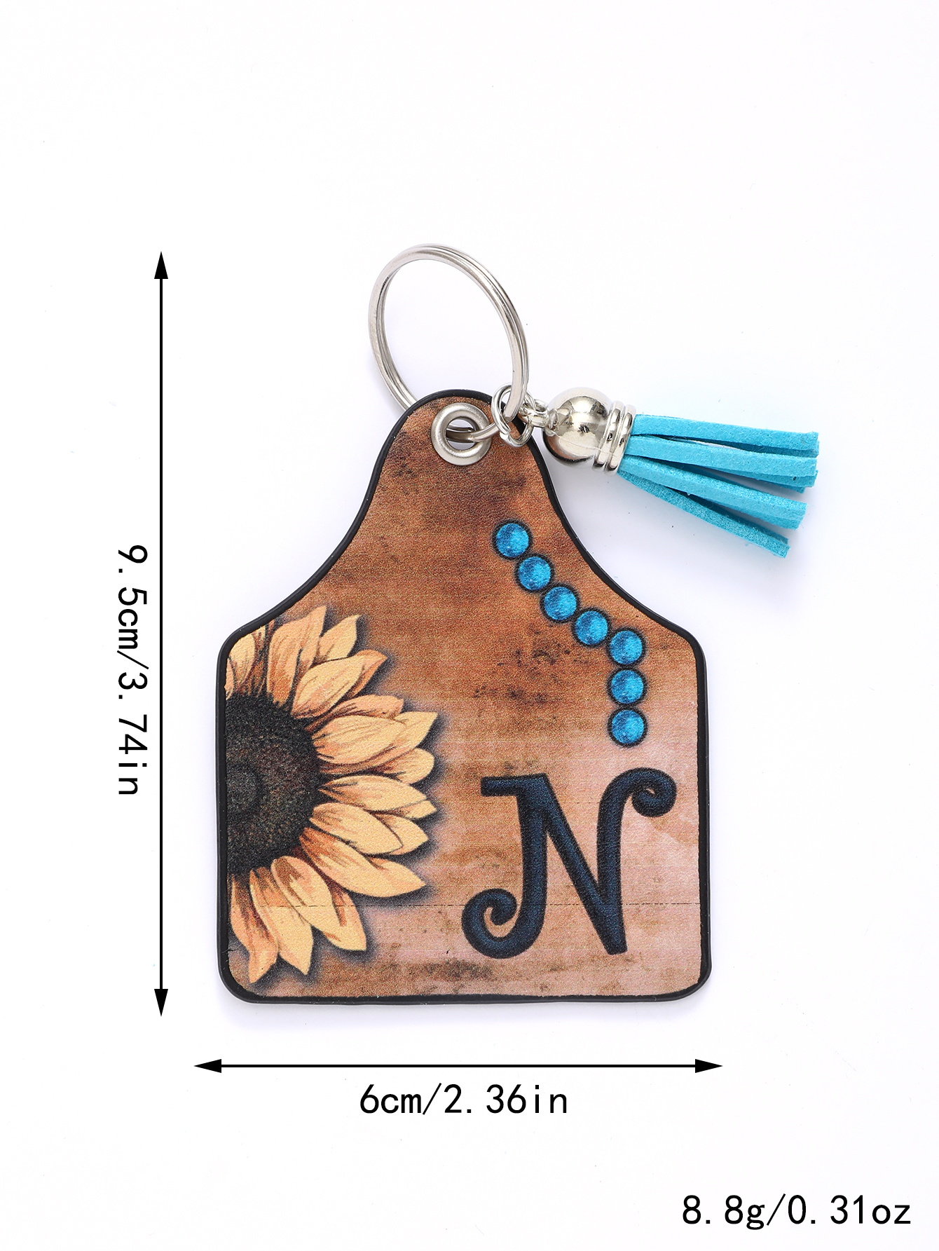 Luxurious Simple Style Commute Sunflower Letter Pu Leather Printing Tassel Bag Pendant Keychain display picture 8