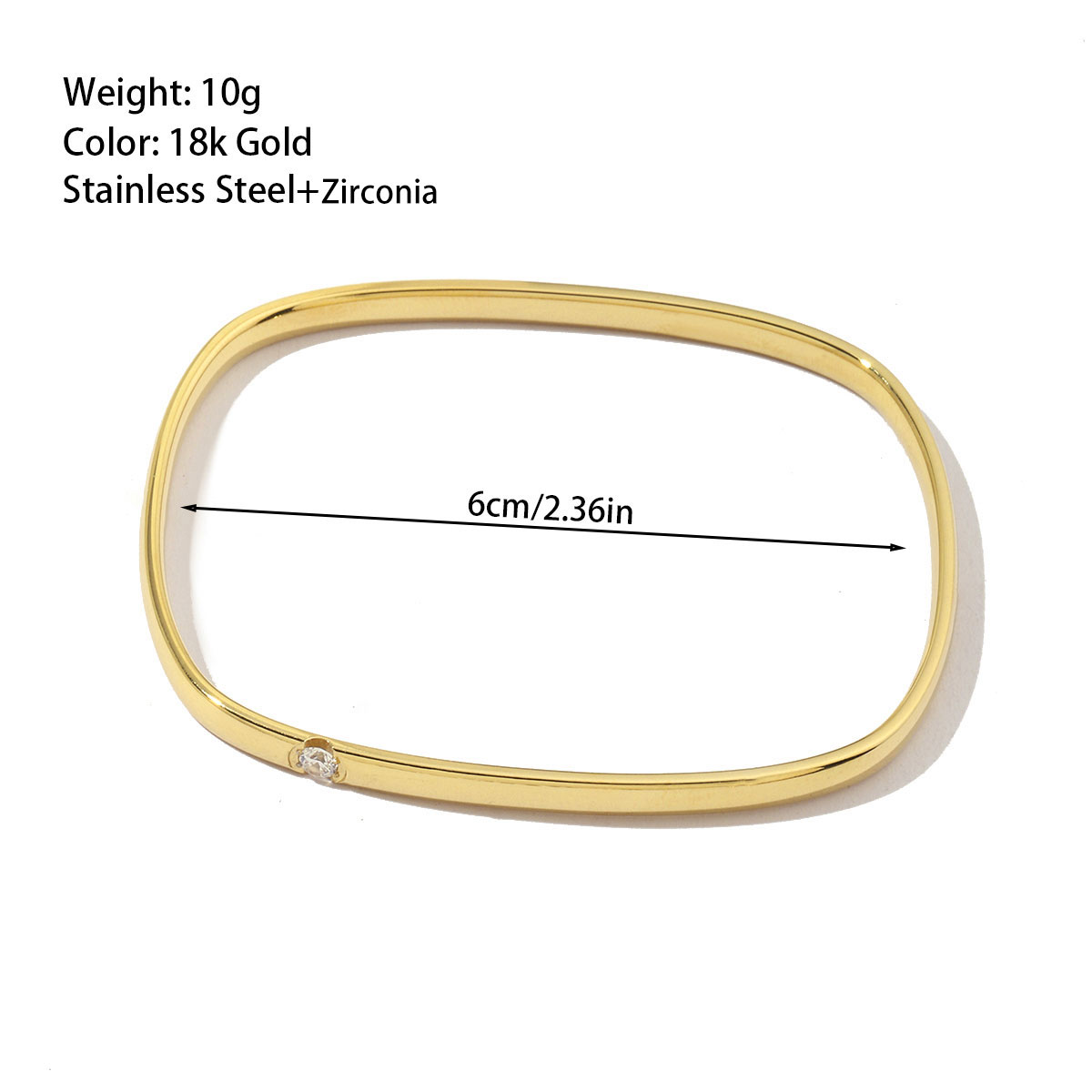 Stainless Steel 18K Gold Plated Simple Style Polishing Plating Sun Bangle display picture 2