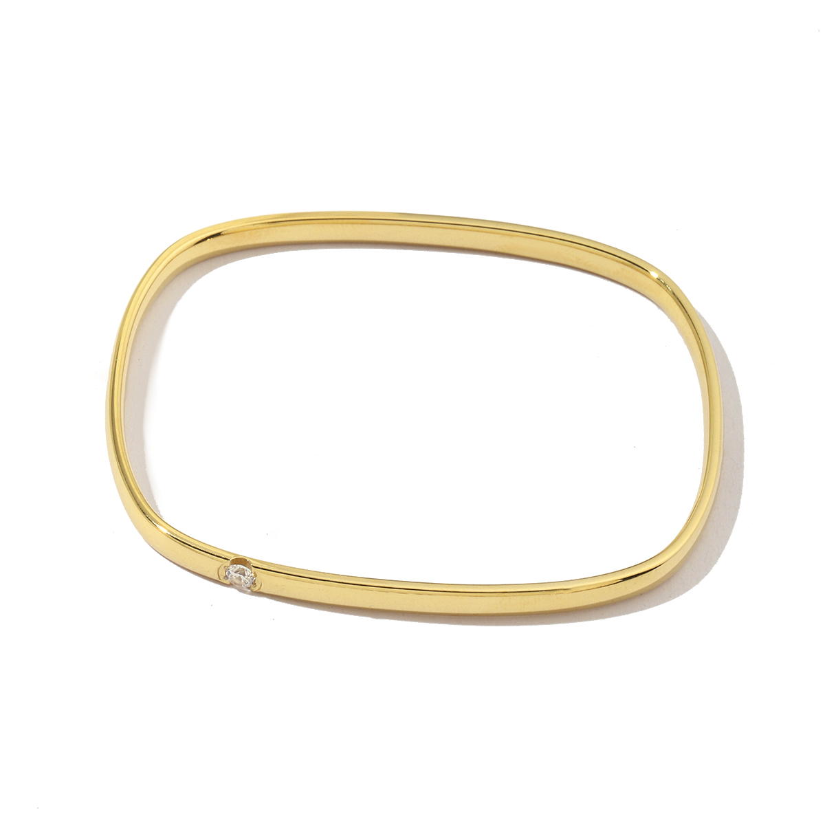 Stainless Steel 18K Gold Plated Simple Style Polishing Plating Sun Bangle display picture 5