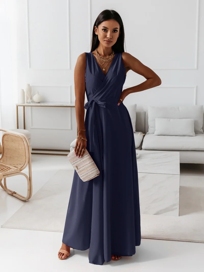 Women's Party Dress Elegant V Neck Sleeveless Solid Color Maxi Long Dress Daily display picture 18