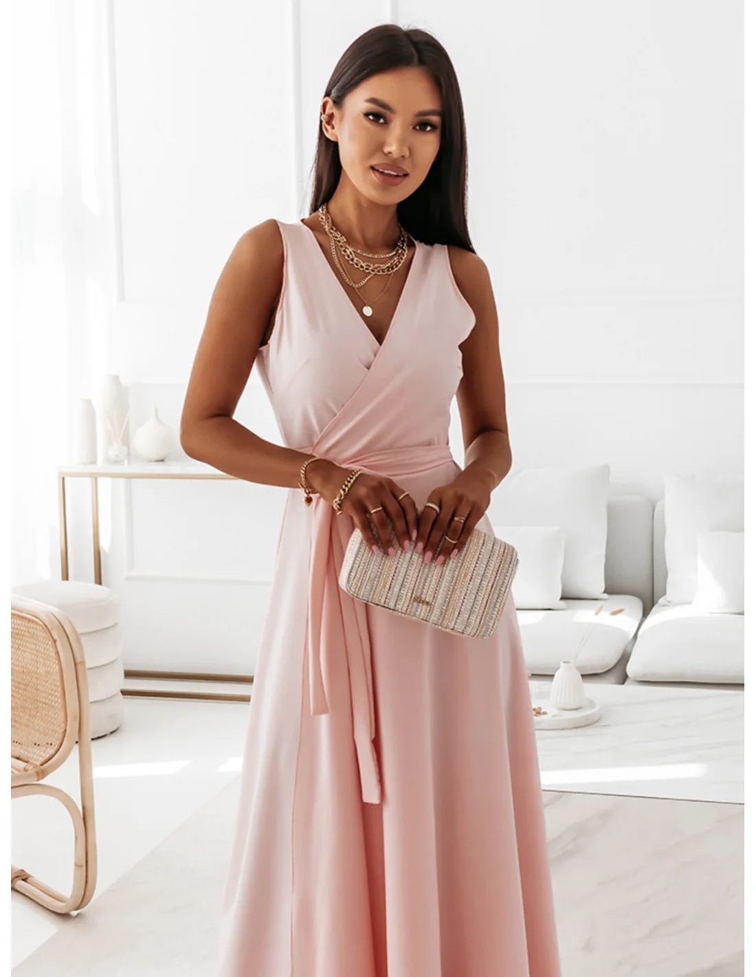 Women's Party Dress Elegant V Neck Sleeveless Solid Color Maxi Long Dress Daily display picture 20