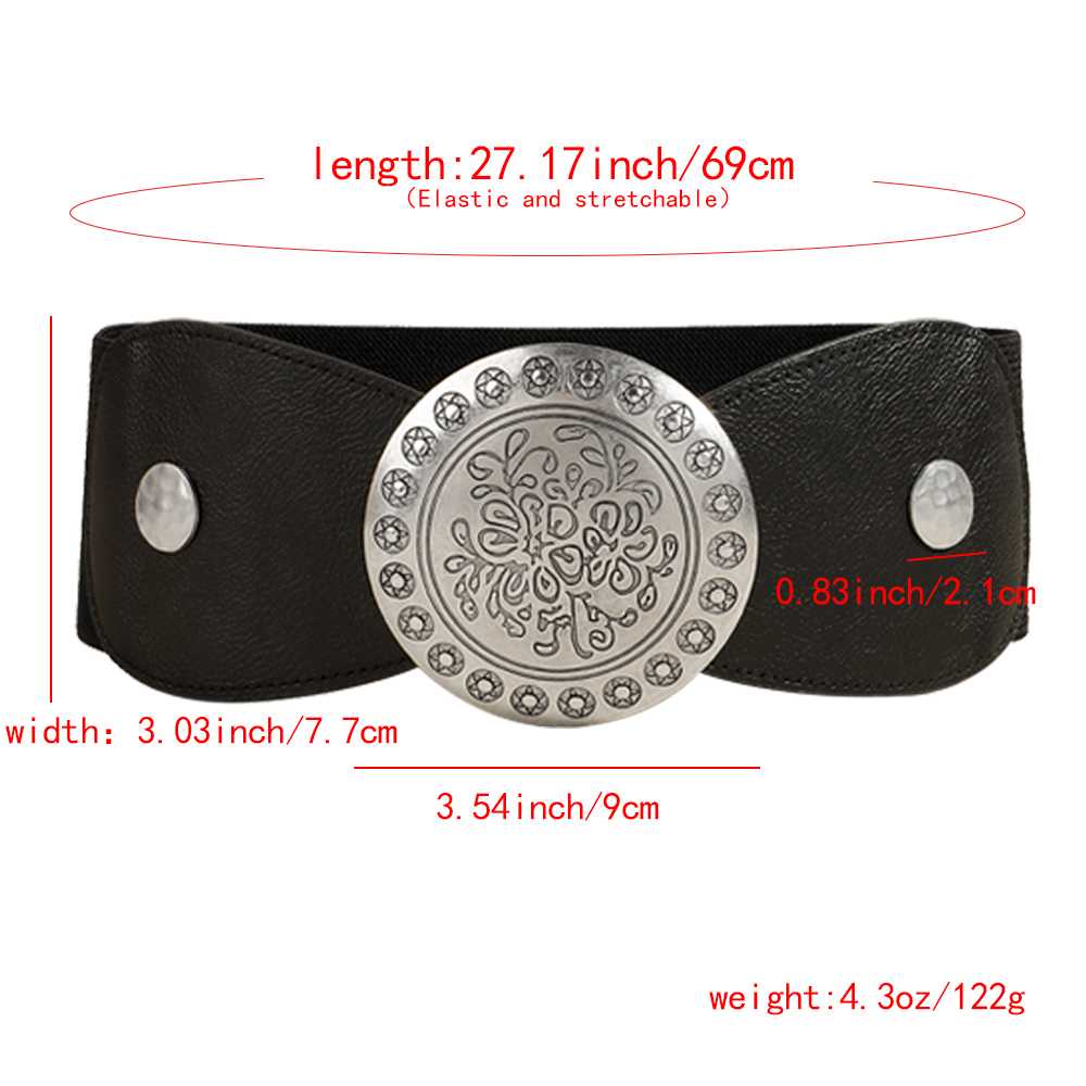 Simple Style Classic Style Solid Color Pu Leather Metal Button Women's Leather Belts display picture 2